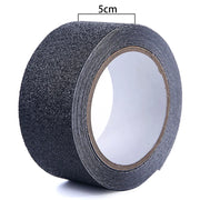 Rouleau de bande antidérapante adhésive noire de 5 cm de largeur, surface granuleuse haute adhérence pour sécuriser les escaliers et sols.