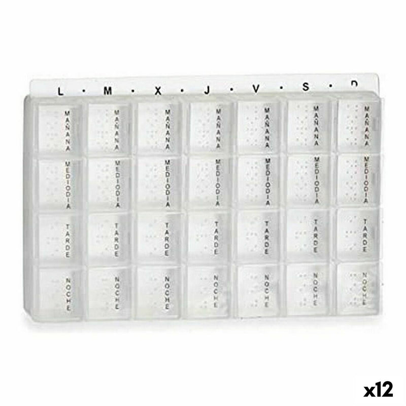 Pilulier hebdomadaire transparent pour organisation médicaments seniors et PMR