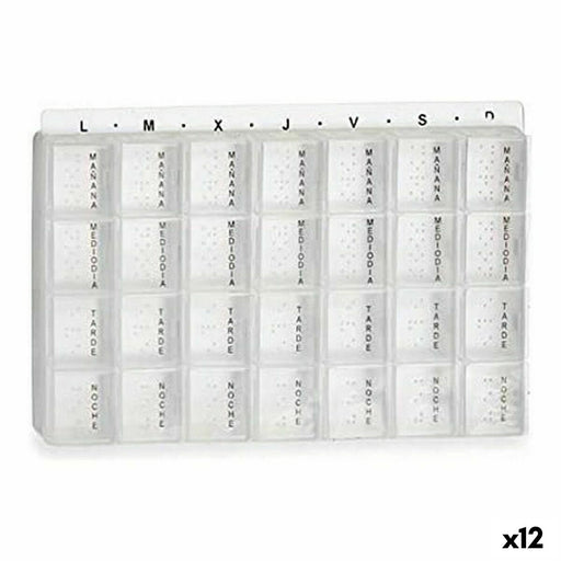Pilulier hebdomadaire transparent pour organisation médicaments seniors et PMR
