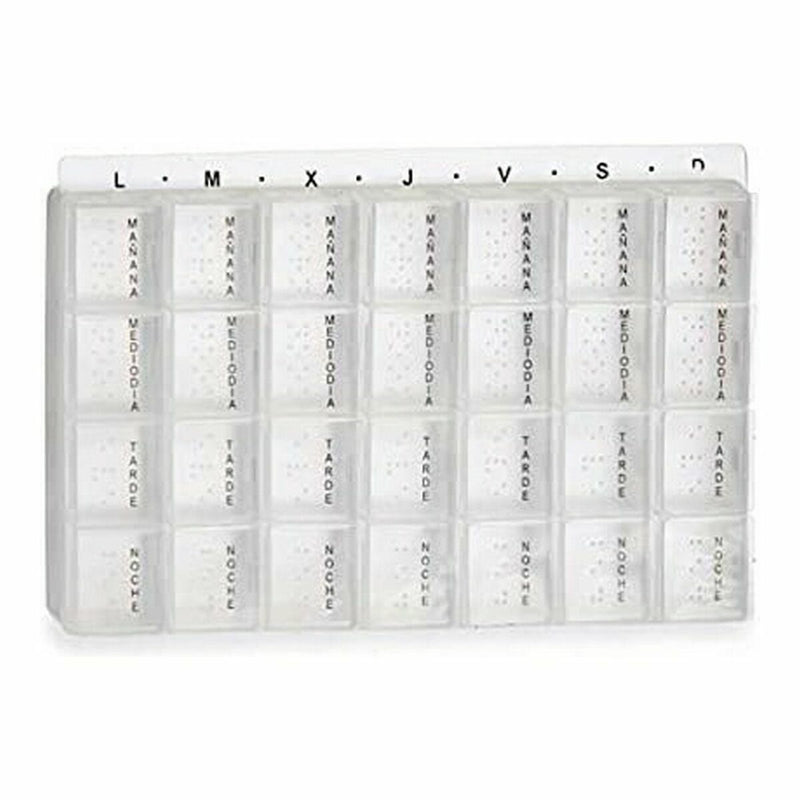Pilulier transparent plastique 7 jours organisation médicaments seniors PMR